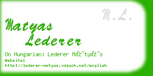 matyas lederer business card